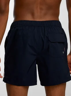 Printed compression-liner swim short