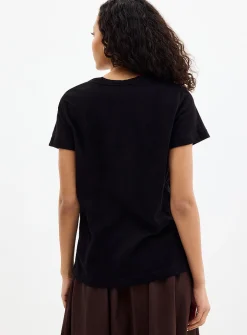 Printed pure cotton slub T-shirt