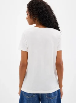 Printed pure cotton slub T-shirt