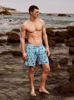 Printed stretch swim short