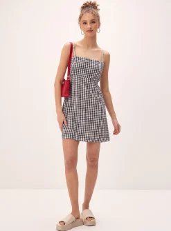 Printed tie-back dress