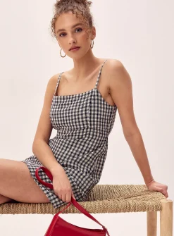 Printed tie-back dress