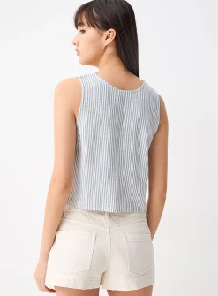 Printed tie-front cami