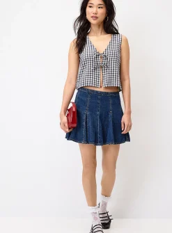 Printed tie-front cami