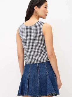 Printed tie-front cami