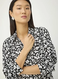 Printed ultra-long shirt