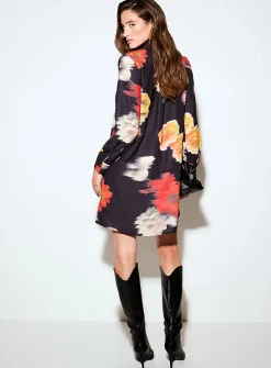 Printed ultra-long shirt