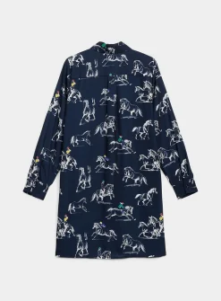 Printed ultra-long shirt