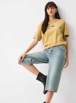 Printed washed T-shirt