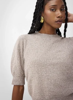 Puff short-sleeve plush sweater