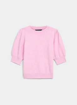 Puff short-sleeve plush sweater