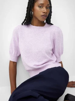 Puff short-sleeve plush sweater