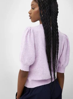 Puff short-sleeve plush sweater