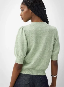 Puff short-sleeve plush sweater
