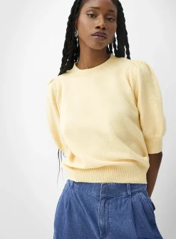 Puff short-sleeve plush sweater