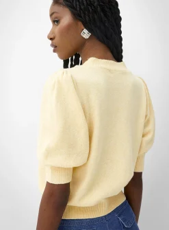 Puff short-sleeve plush sweater