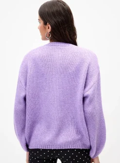 Puff-sleeve cardigan