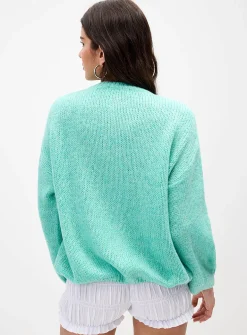 Puff-sleeve cardigan