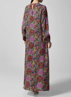 Puff-sleeve floral dress