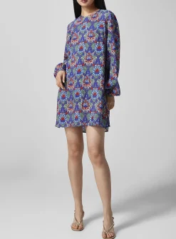 Puff-sleeve floral dress