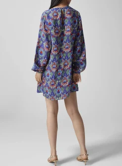 Puff-sleeve floral dress