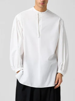 Puff-sleeve poplin tunic