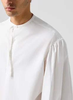 Puff-sleeve poplin tunic