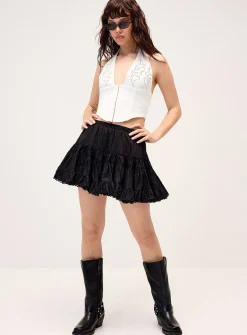 Puffy tiered miniskirt