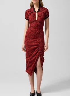 Pulling ruched polo dress