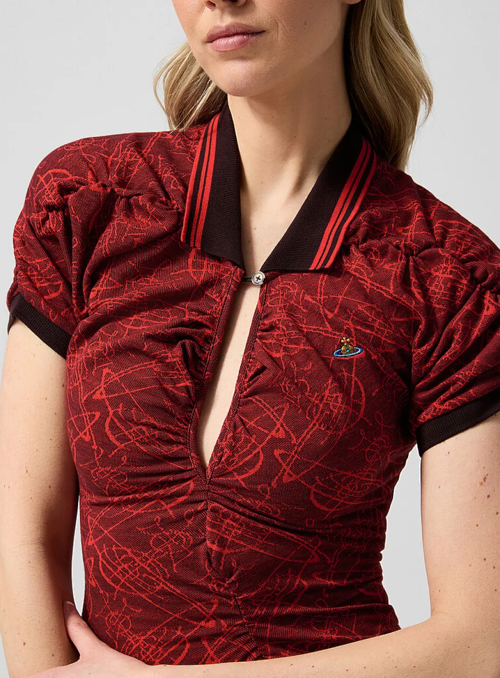 Pulling ruched polo dress