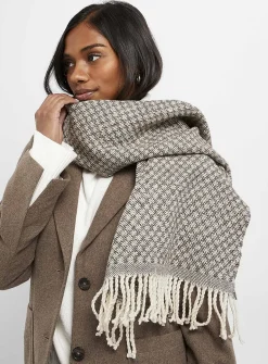 Pure Canadian wool fringed scarf