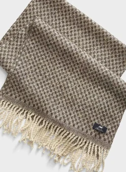 Pure Canadian wool fringed scarf
