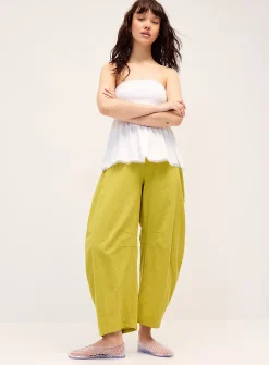Pure cotton barrel-leg pant