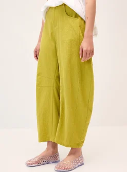 Pure cotton barrel-leg pant