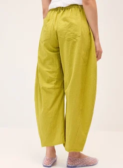 Pure cotton barrel-leg pant