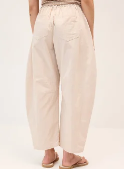Pure cotton barrel-leg pant
