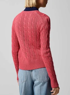 Pure cotton cable-knit cardigan