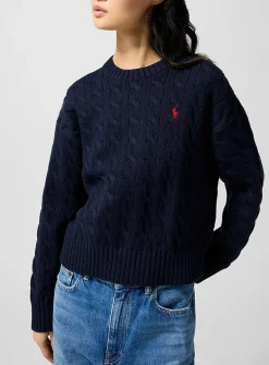 Pure cotton cable-knit sweater