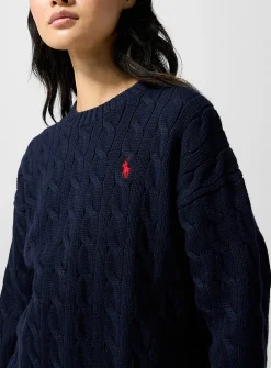 Pure cotton cable-knit sweater
