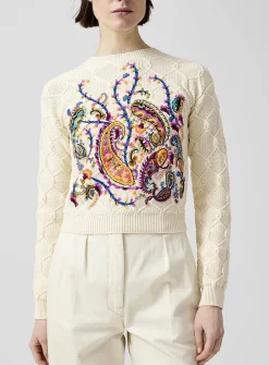 Pure cotton paisley embroidery shirt