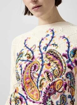 Pure cotton paisley embroidery shirt