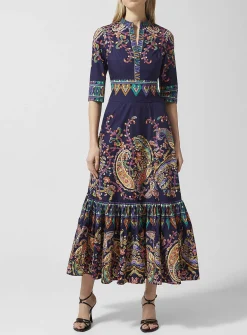 Pure cotton poplin tiered dress