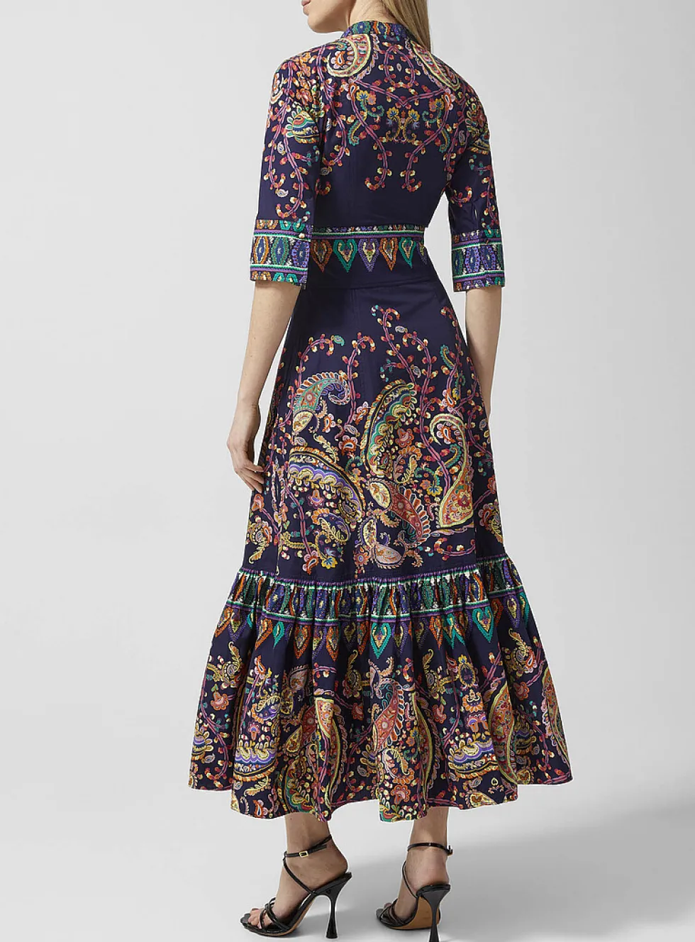 Pure cotton poplin tiered dress