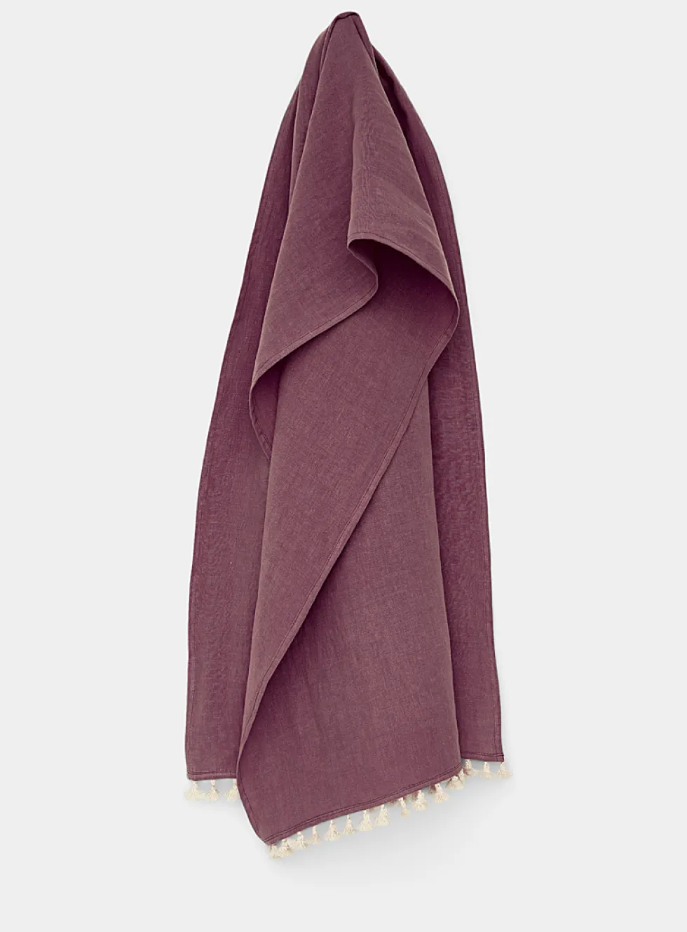Pure linen and tassels shawl