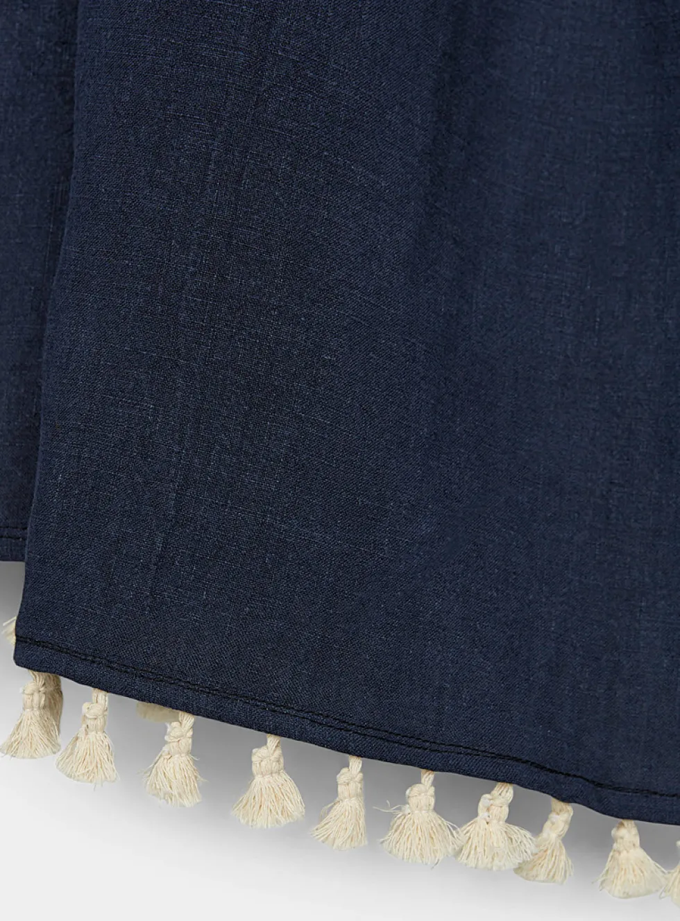 Pure linen and tassels shawl