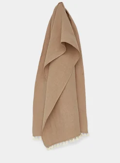 Pure linen and tassels shawl