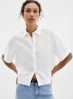 Pure linen boxy-fit shirt