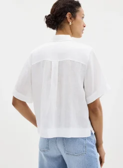 Pure linen boxy-fit shirt