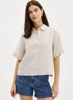 Pure linen boxy-fit shirt