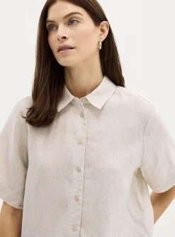 Pure linen boxy-fit shirt